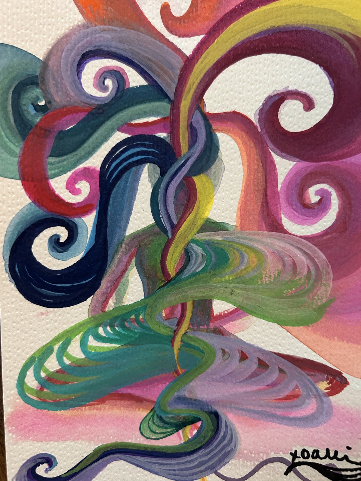 Chakra energy watercolor study
