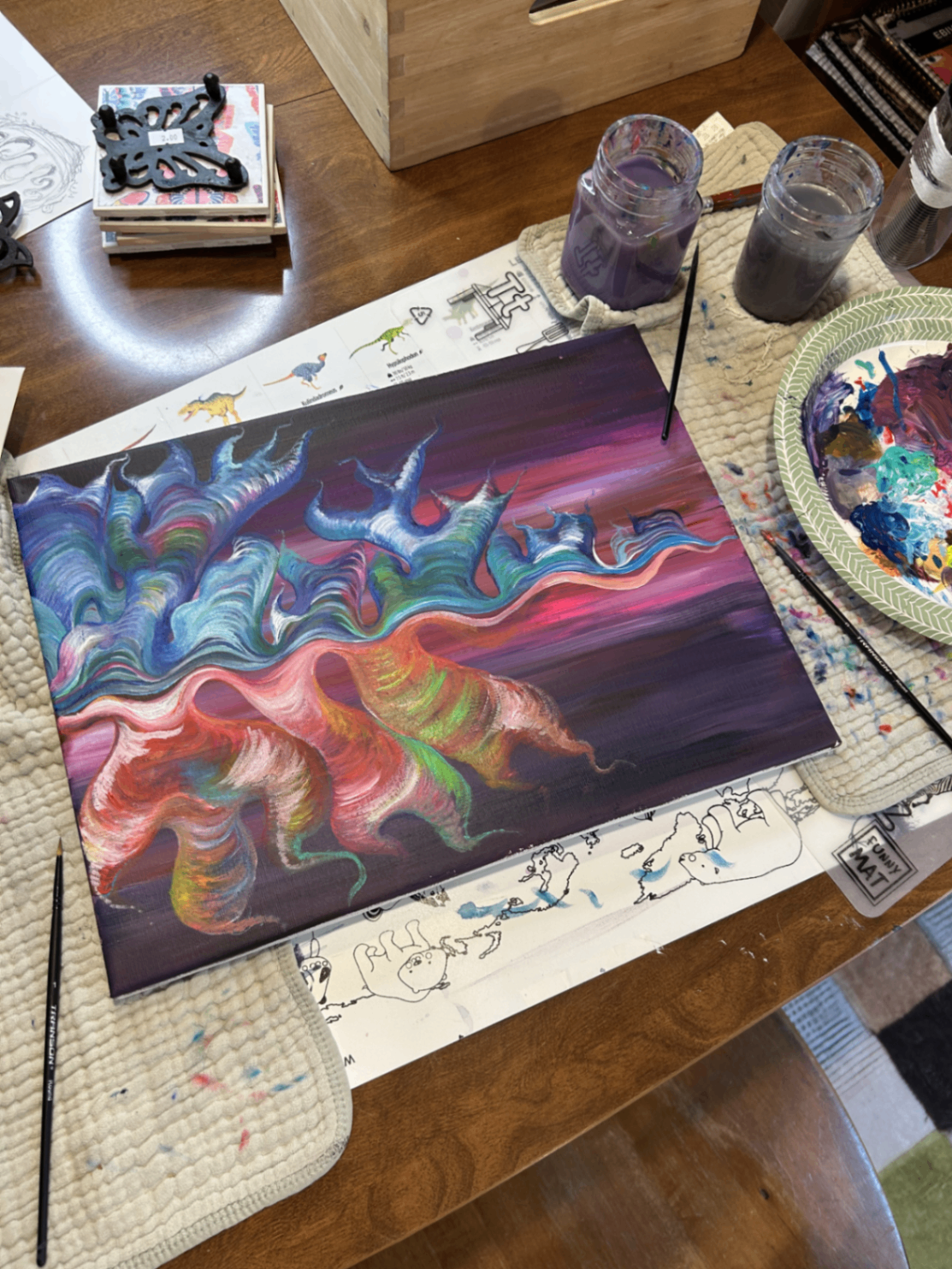 work in progress on the studio table