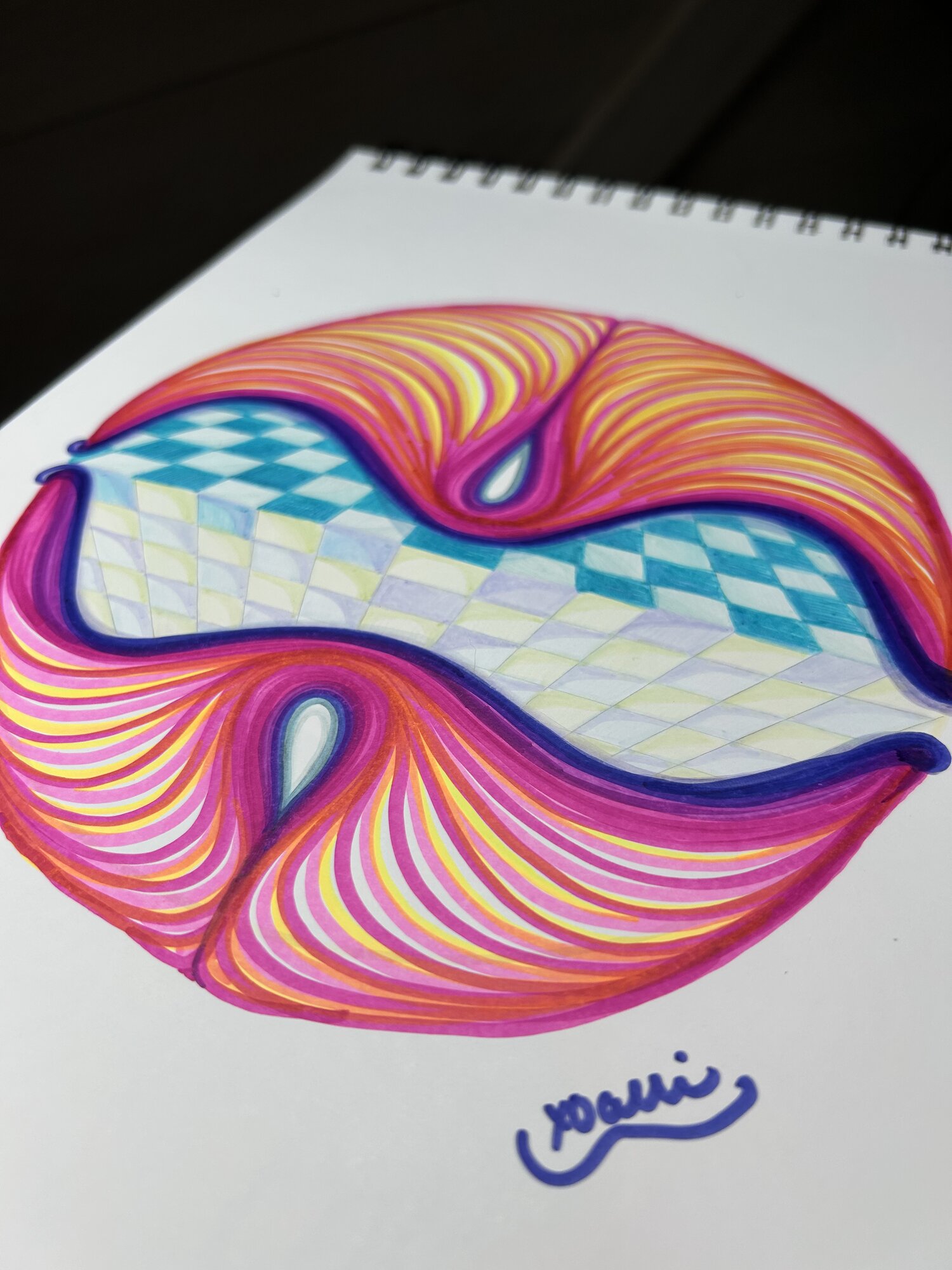 merging of two collective parallel timelines at a center point