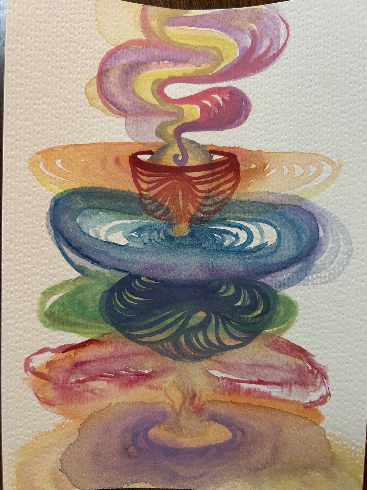 Painting of energy entering each chakra